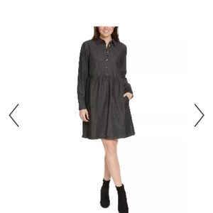 Nine West Black light weight denim dress - size L . Great ALL Season dress